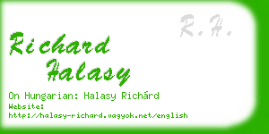 richard halasy business card